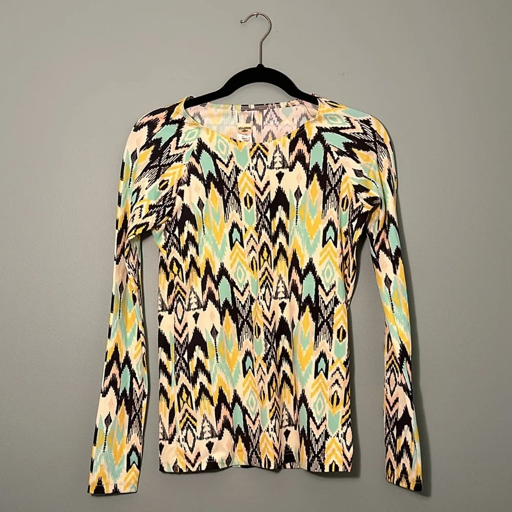 Billabong Totally 80’s Long Sleeve Rashguard Multicolor Size Large - Picture 8 of 8